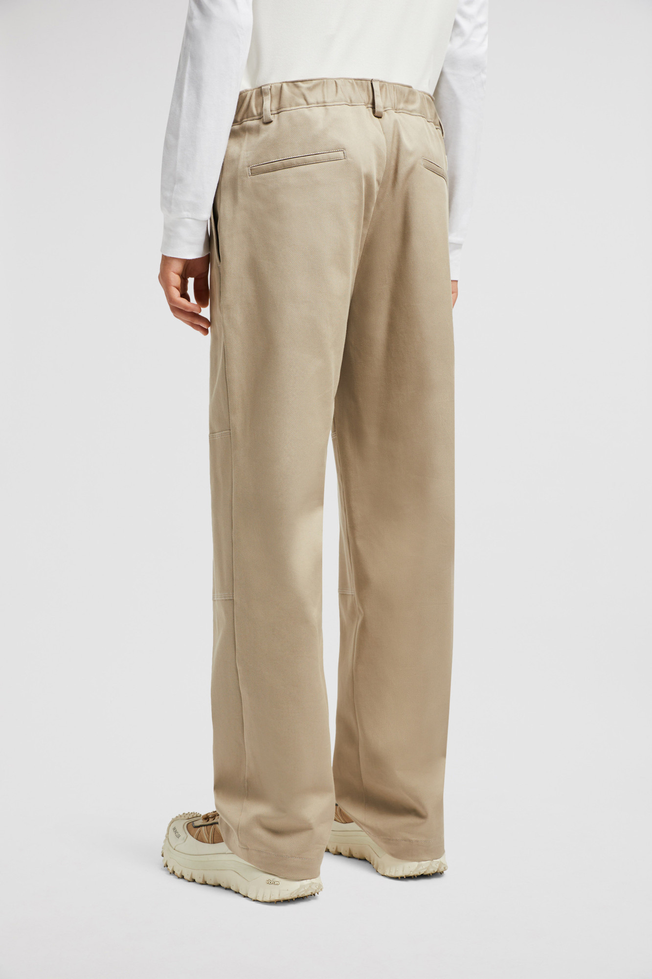 Moncler Pantalon En Gabardine De Coton In Nude