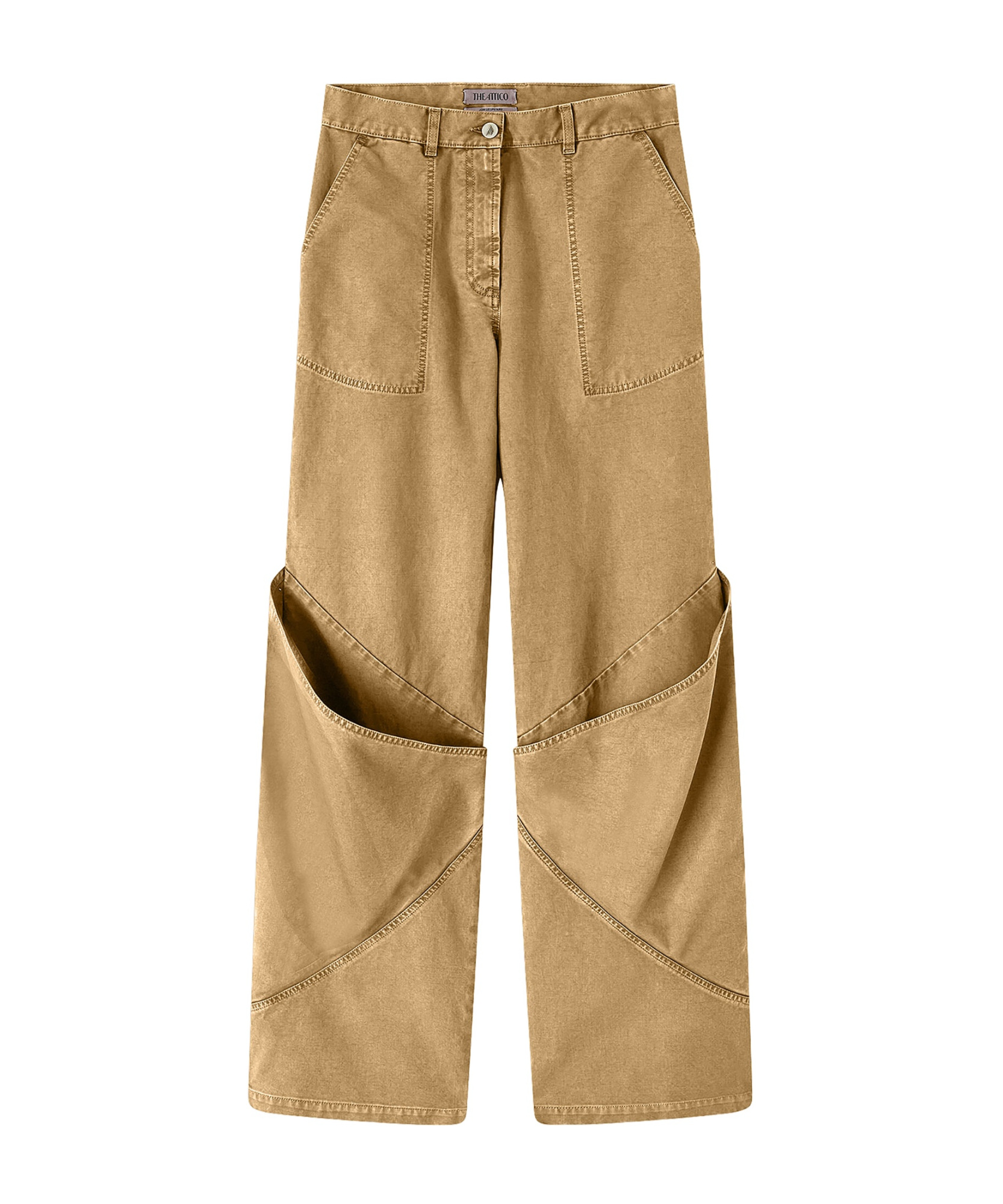 Shop Attico Belt-loop Jeans In Nude