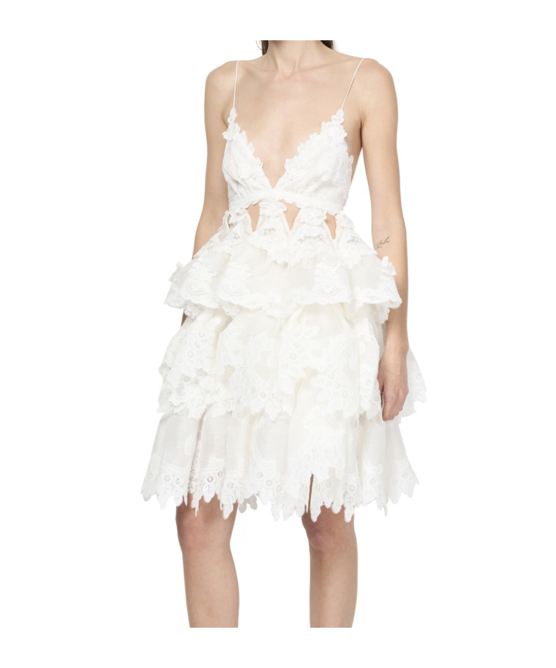 Zimmermann Crush Mini Dress In White