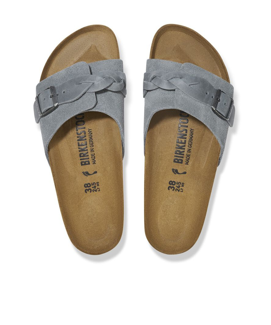 Birkenstock Round Toe Slippers In Basalt Ash
