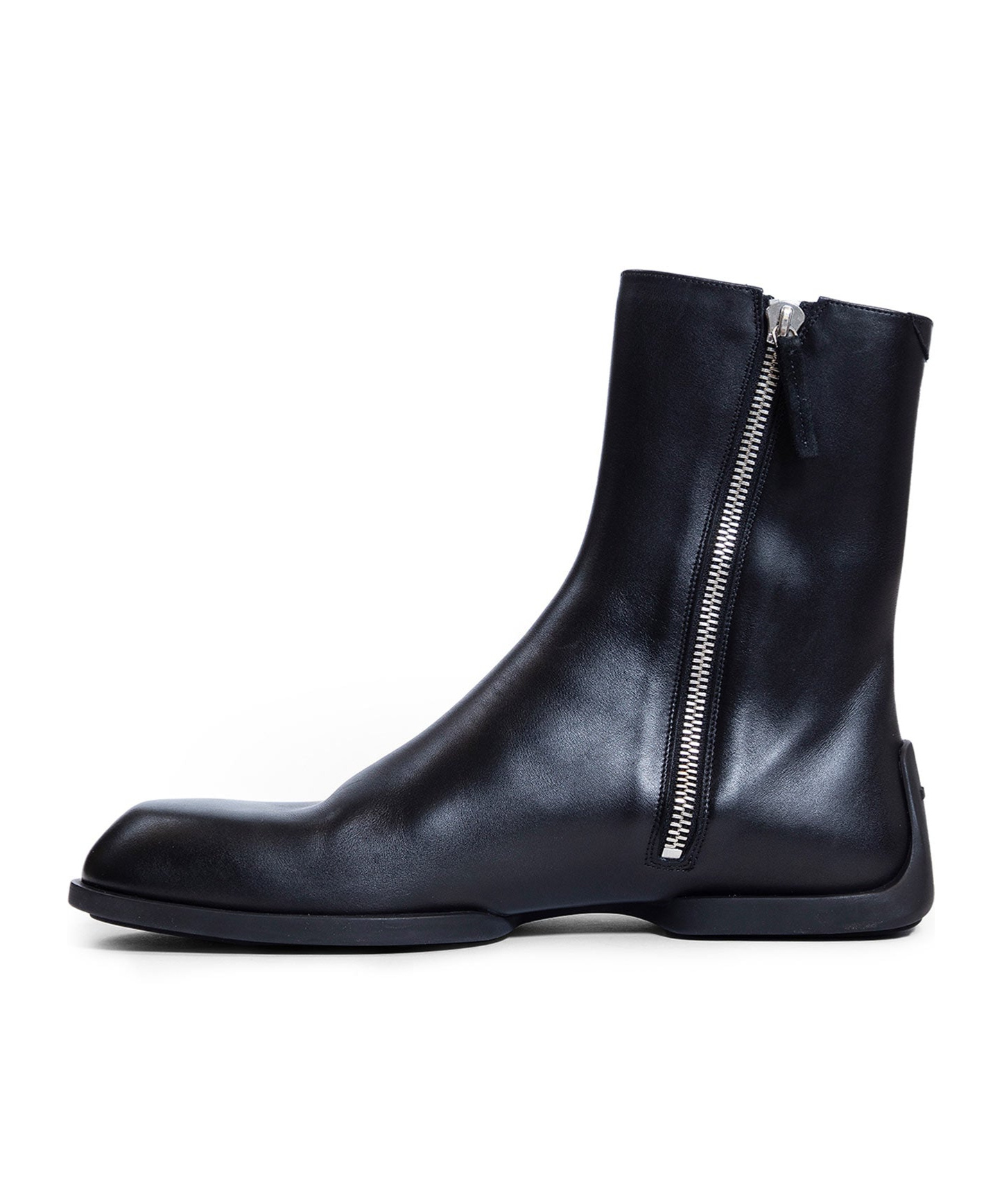 Jil Sander Men Leather Zip-up Ankle Boot In Blue
