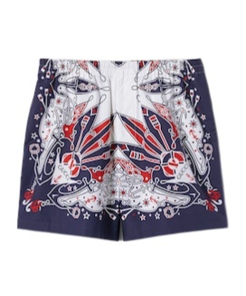 Gucci Bandana Print Cotton Short In Gray