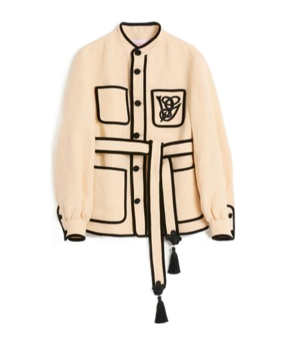 Valentino Giubbino In Misto Juta Crema Uomo In Beige