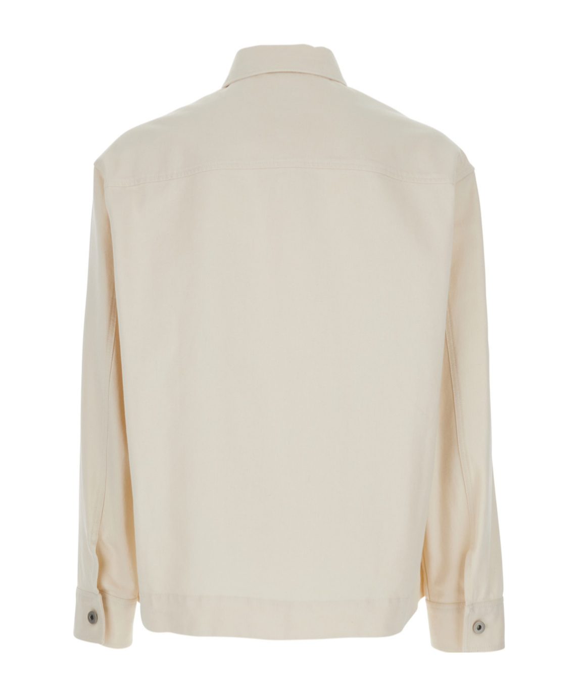 Emporio Armani White Jacket With Logo Patch On The Front In Nude