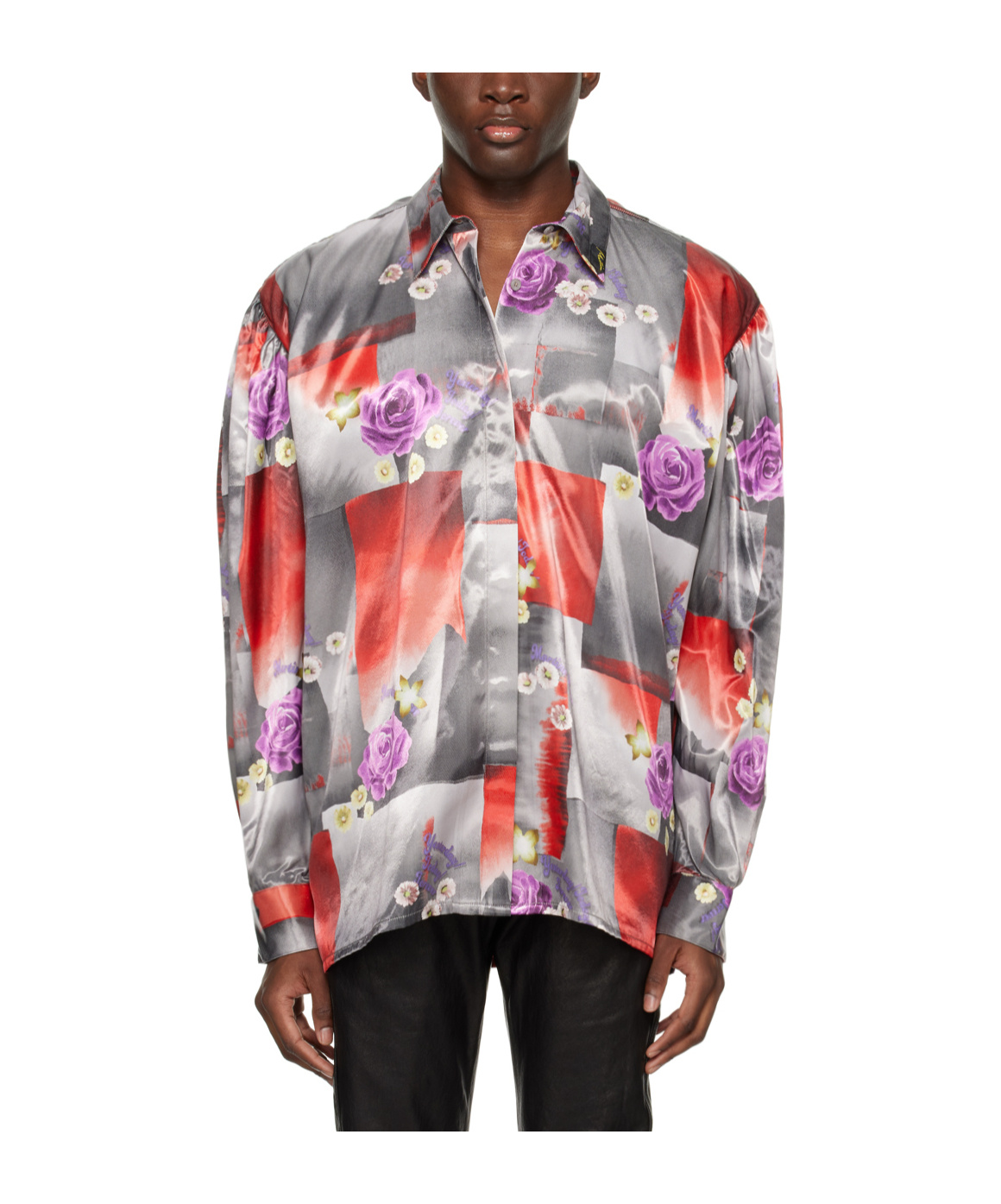 Shop Martine Rose Classic Patterned Shirt In Gray