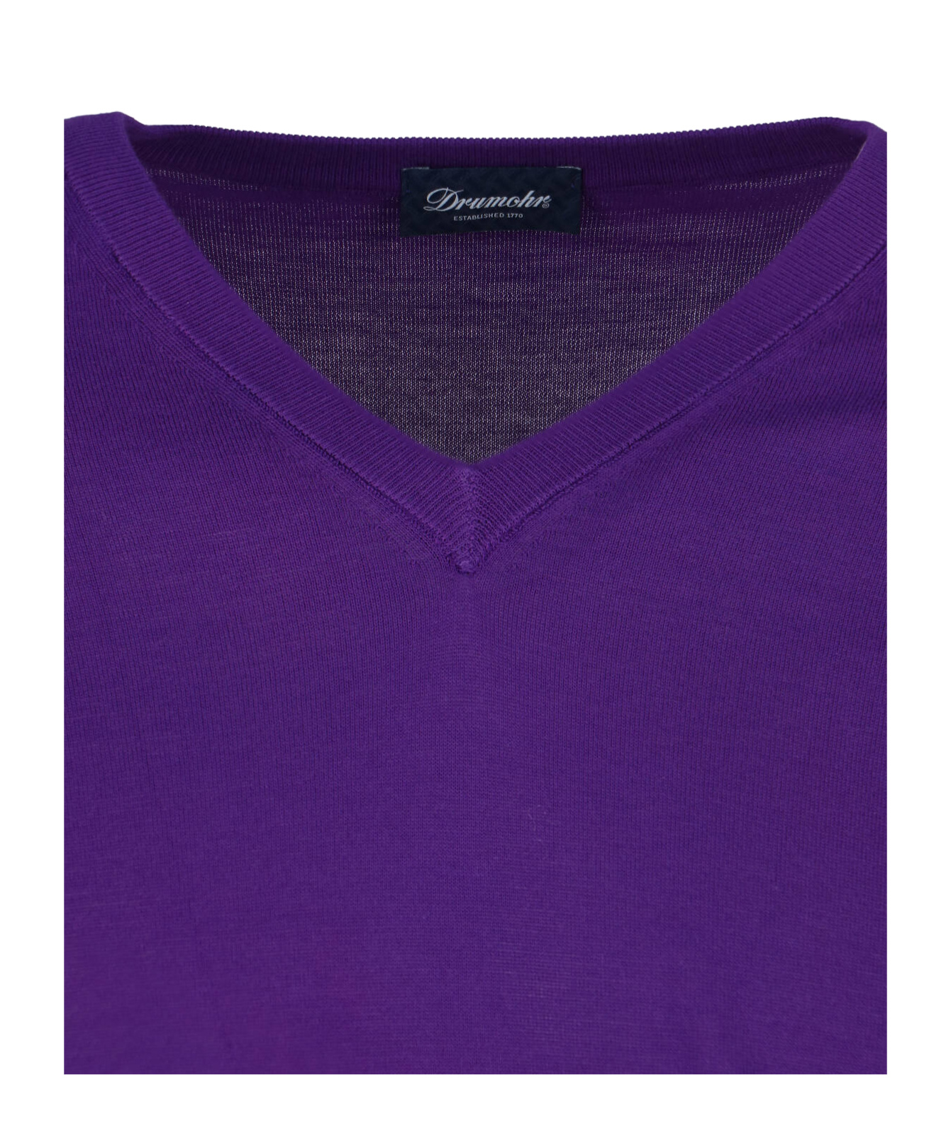 Drumohr Ribbed V-neck Sweater With Long Sleeves In Purple
