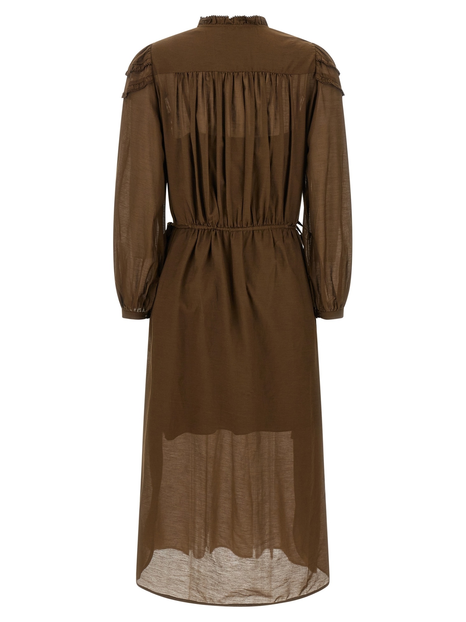 Isabel Marant Étoile Ruffled Button-front Maxi Dress In Brown