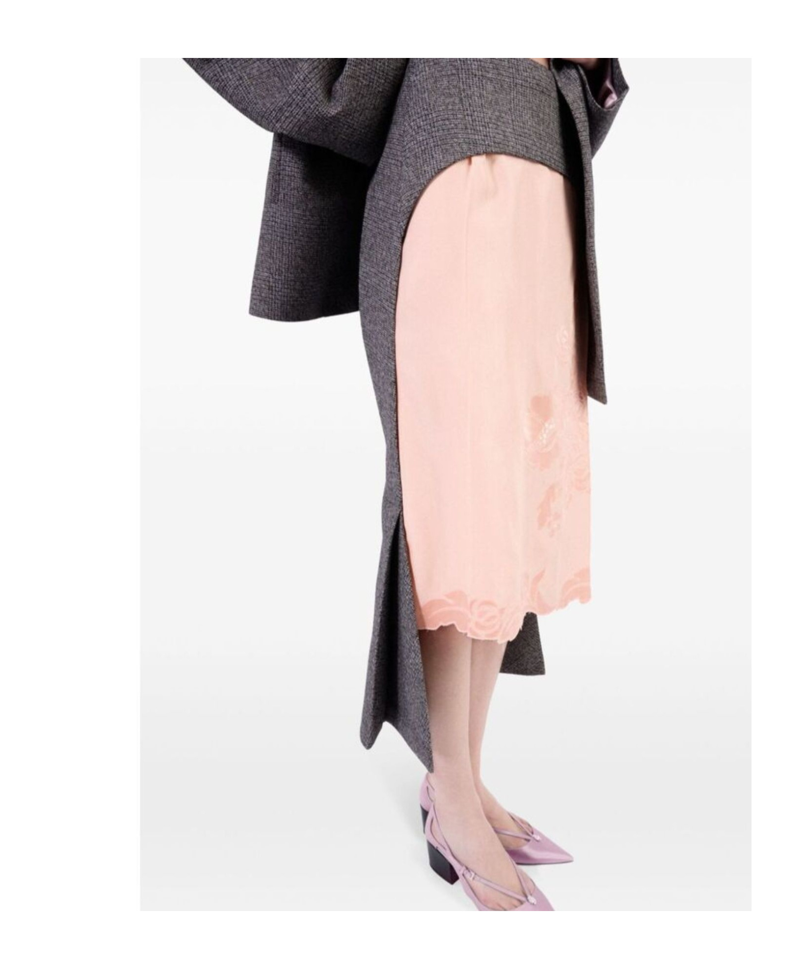 Prada Prince-of-wales Pattern Skirt In Gray