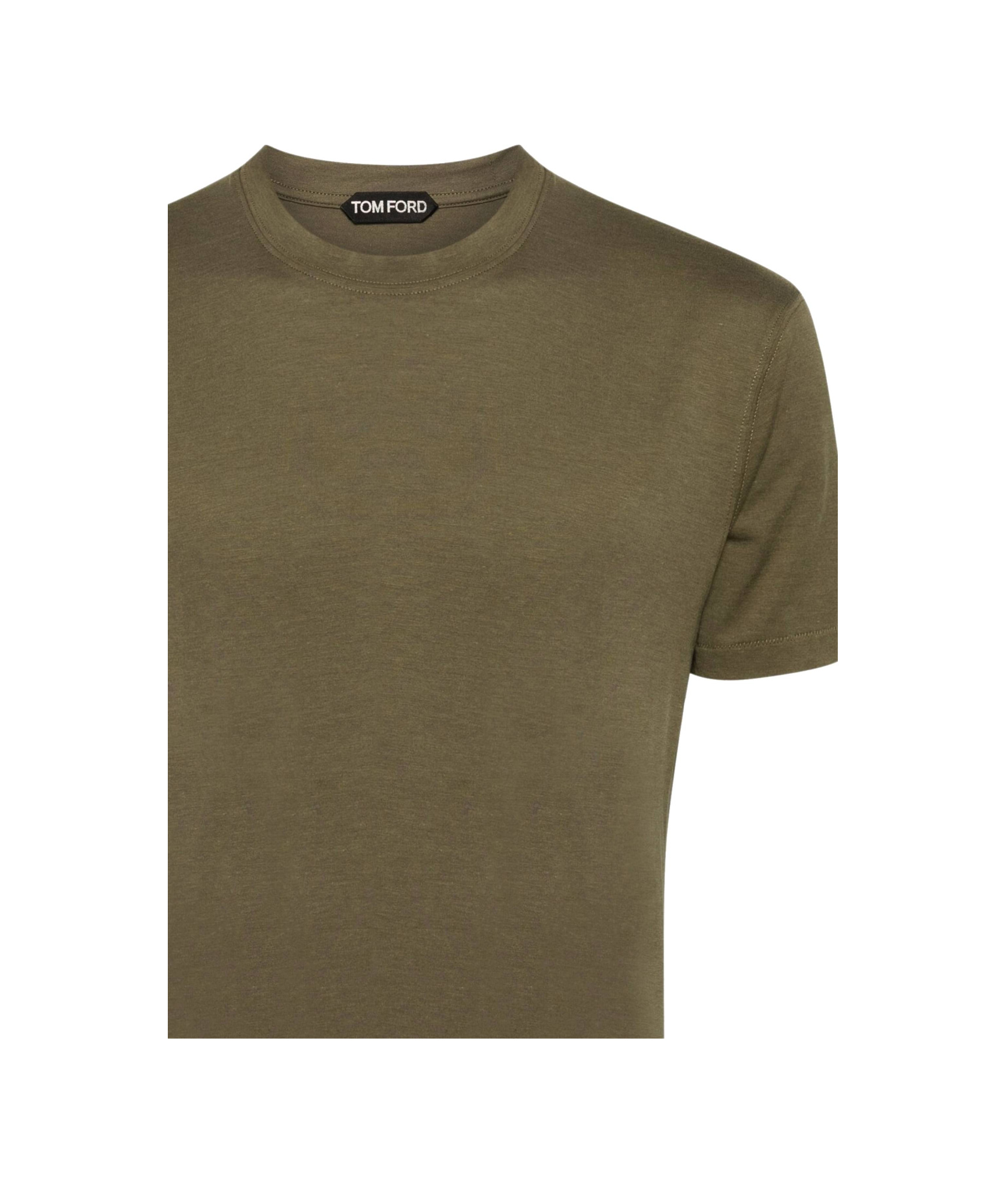 Tom Ford Brown Lyocell Cotton Crew T-shirt In Brown