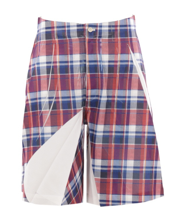Comme Des Garçons Checked Shorts In Multi