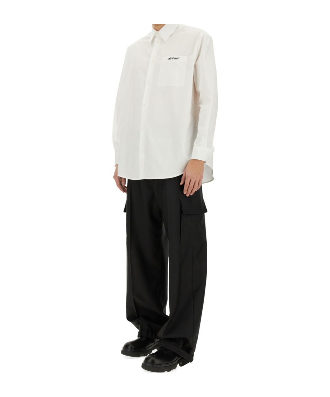 Off-white Long-sleeved Shirt In Black