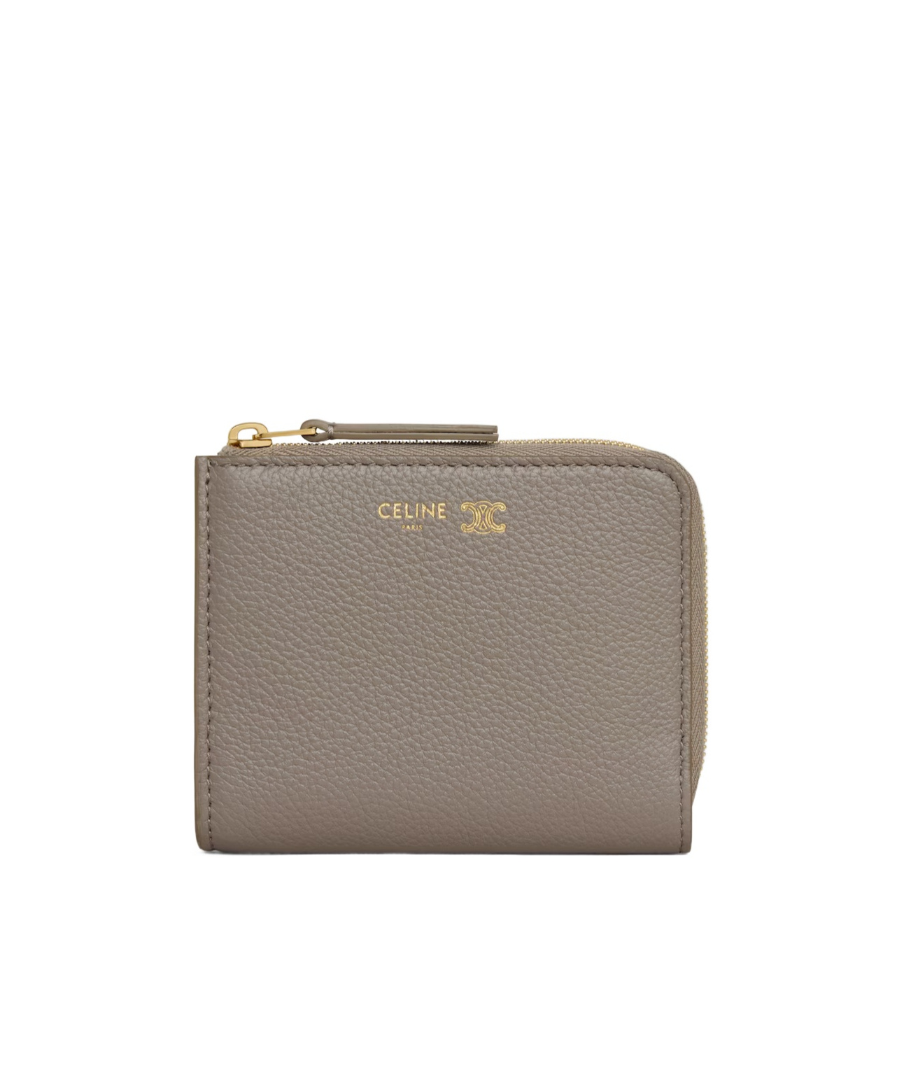 Celine Zipper Wallet In Neutral