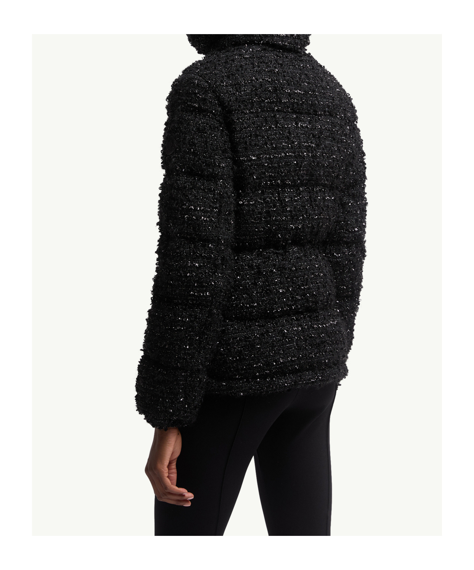 Moncler Urbel Tweed Down Puffer Jacket In Black