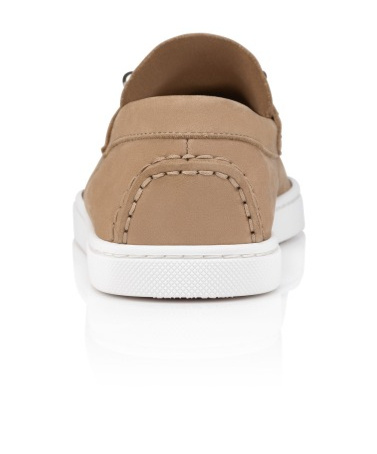 Christian Louboutin Chambeliboat Suede Loafers In Nude