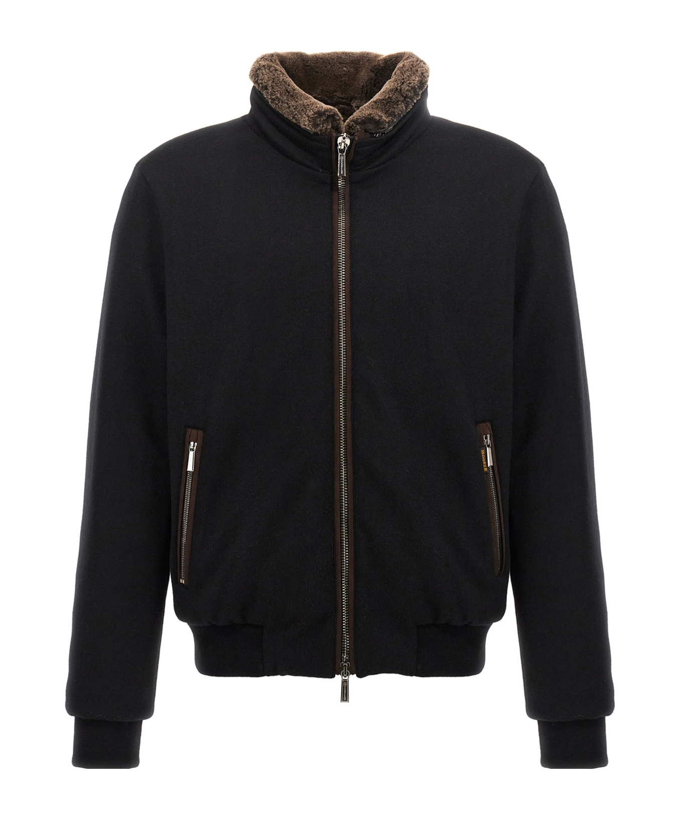 Moorer Wool Blend Bellati Down Jacket In Black