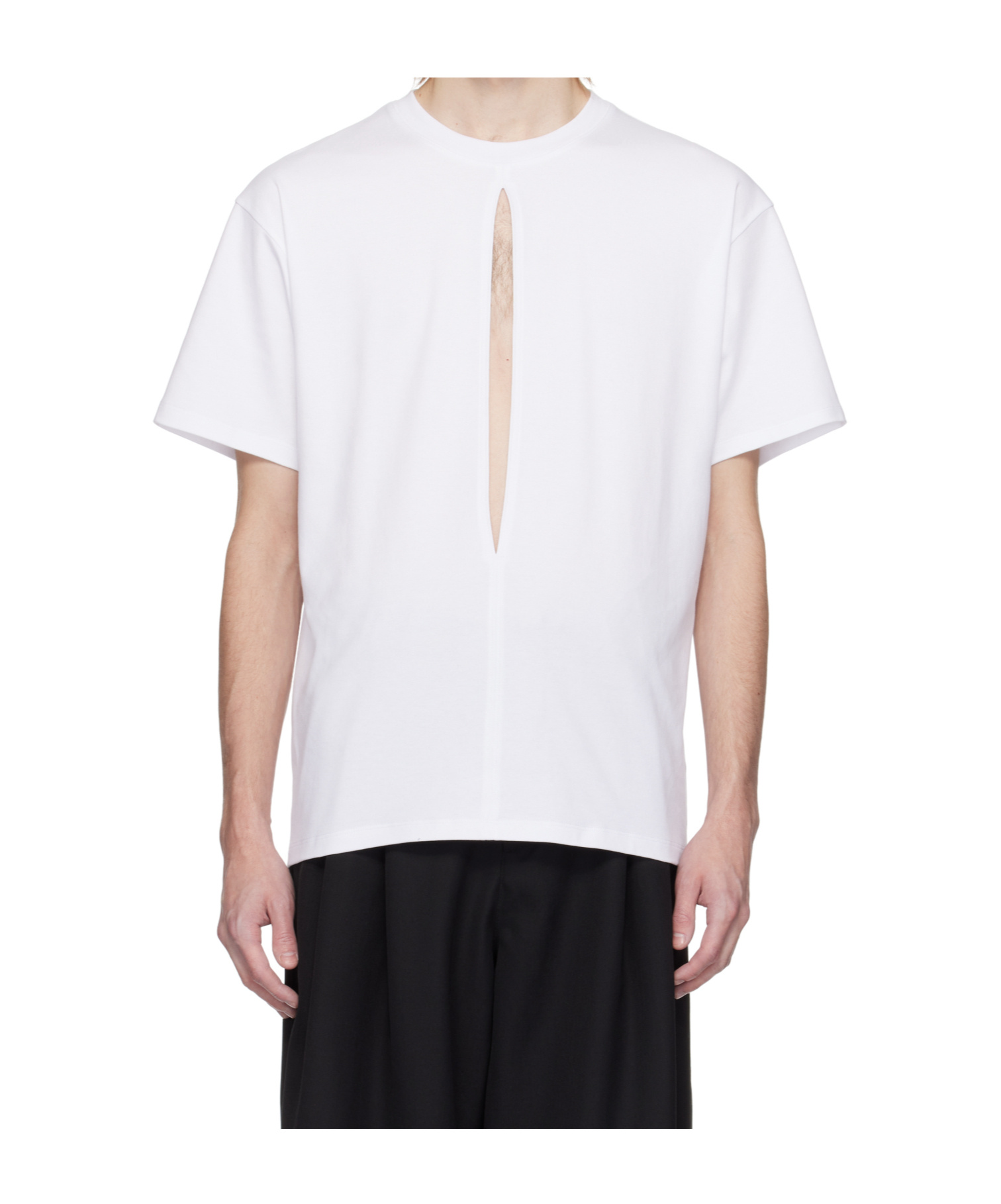 Louis Gabriel Nouchi Cutout Design T-shirt In White