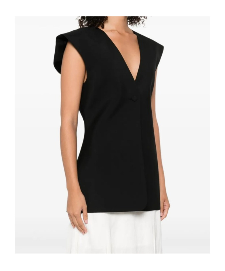 Rohe Sleeveless Blouse In Black Virgin Wool Blend In Black