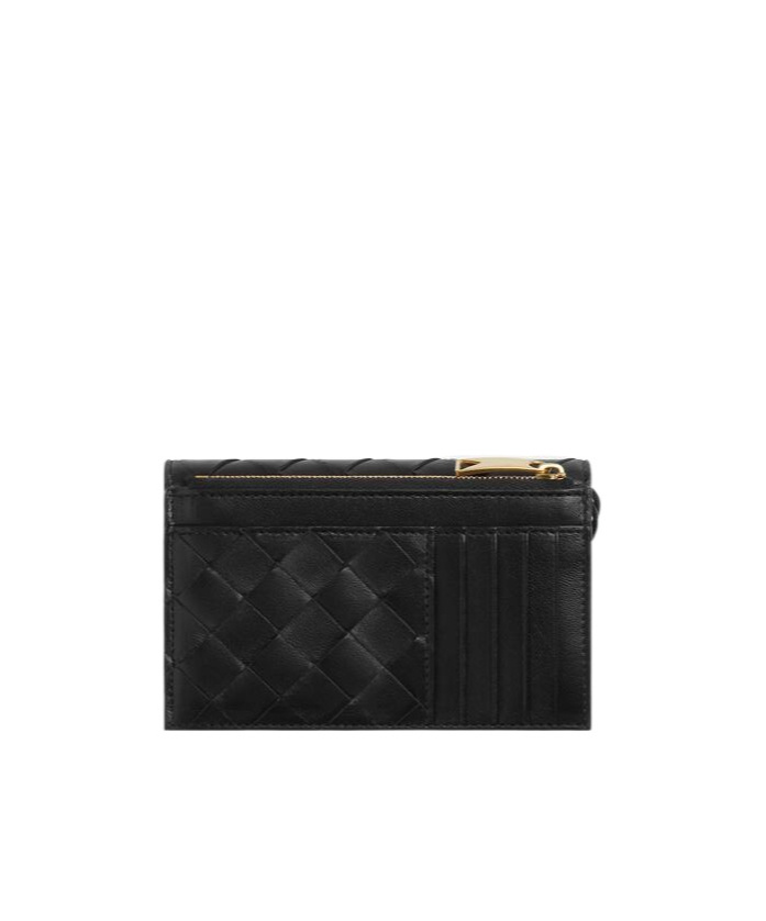Bottega Veneta Andiamo Zippered Card Case In Black