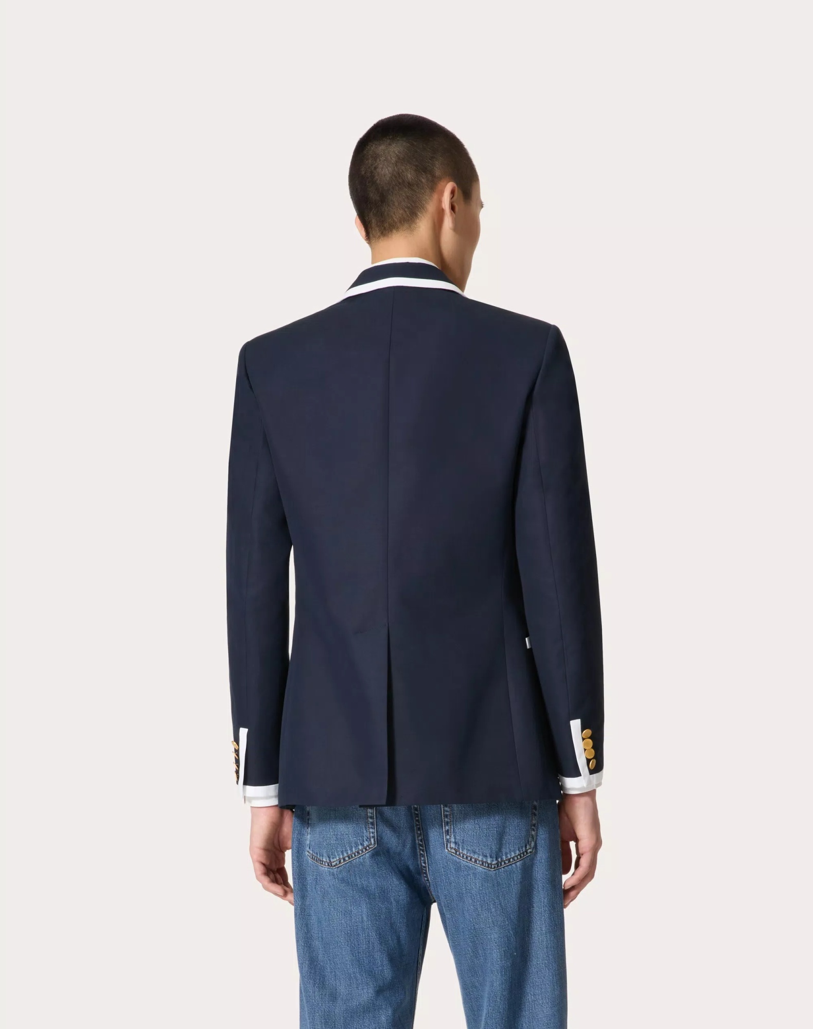 Valentino Double-breasted Blazer In Black