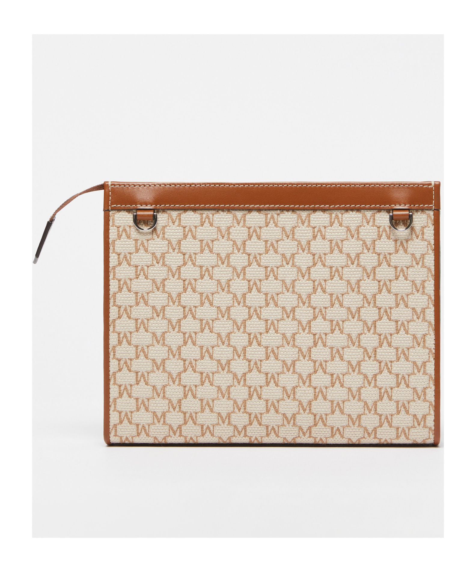 Max Mara Cotton Jacquard Small Pouch In Hazelnut Brown