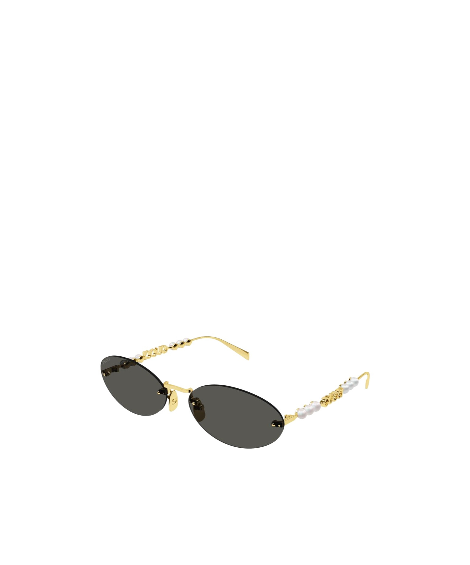 Gucci Oval Frame Sunglasses In Black