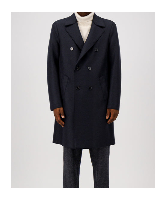 Harris Wharf London Oversize Double Breasted Coat In Blue