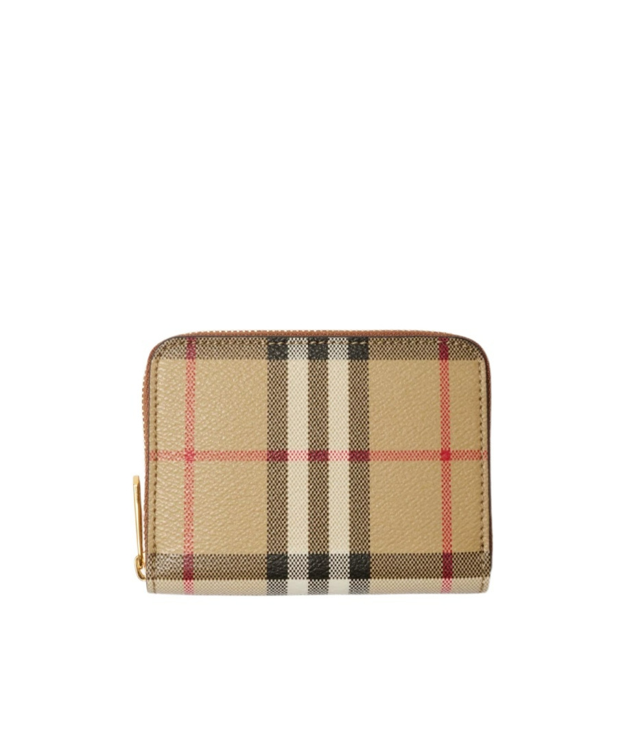 Burberry Monogram Zip Around Wallet Check Pattern In Multi