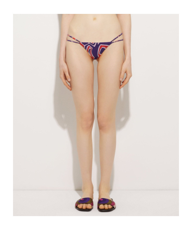 Pucci Labirinto Print V-cut Bikini Bottom In Multi