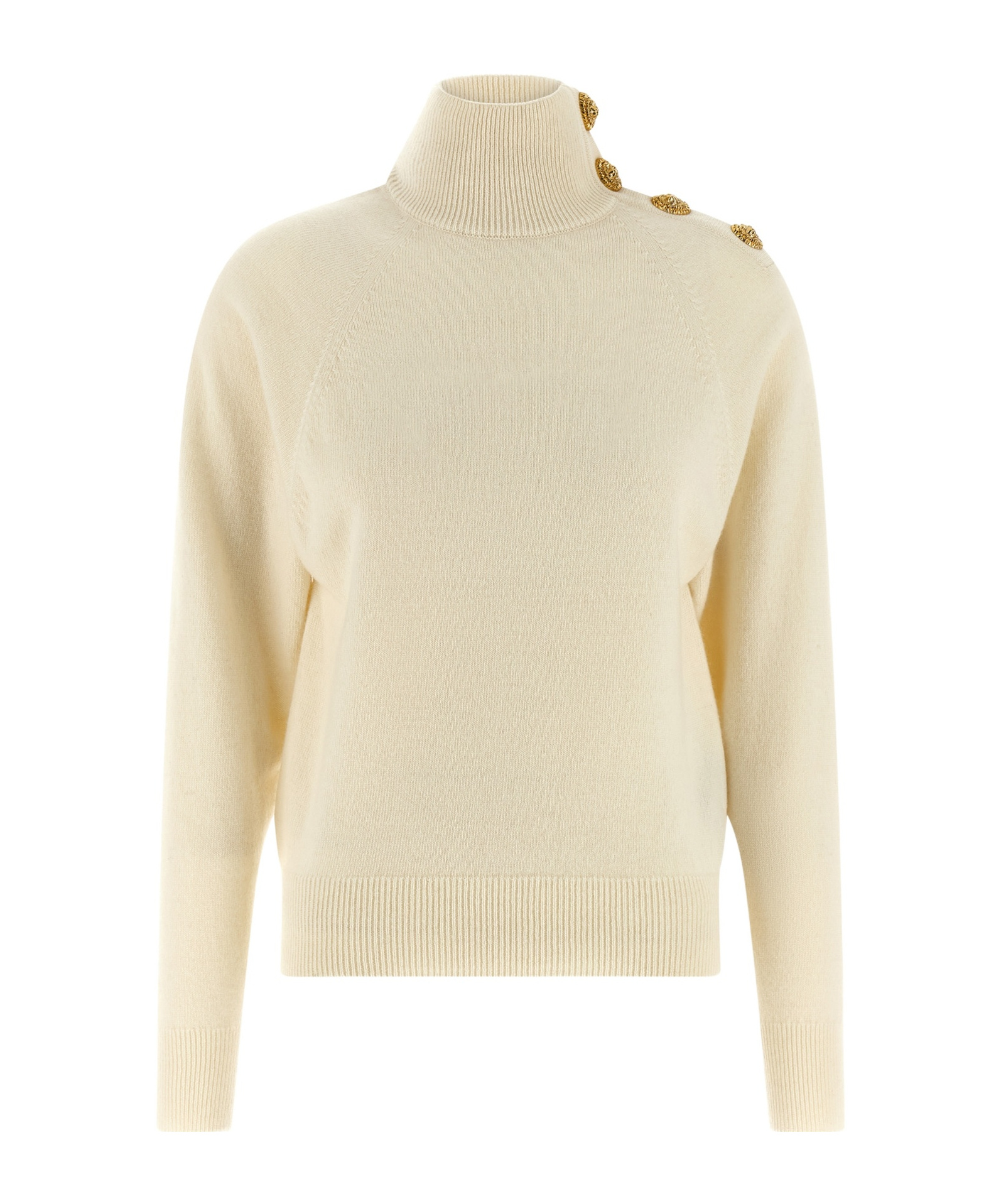 Balmain Cashmere Wool Sweater Sweaters And Cardigans White In Nude