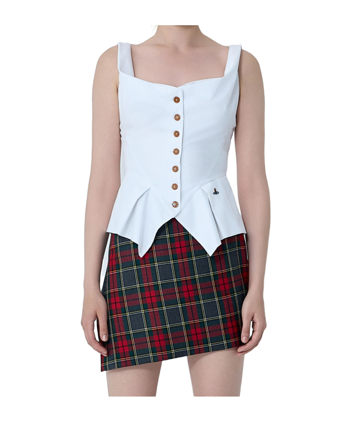 Vivienne Westwood Square-neck Button Down Top In Multi