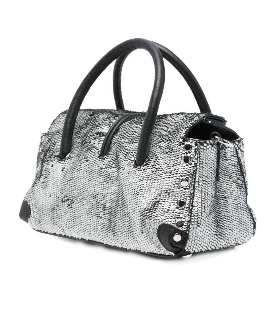 Zanellato Dotta Cbi Baby Leather Handbag In Silver