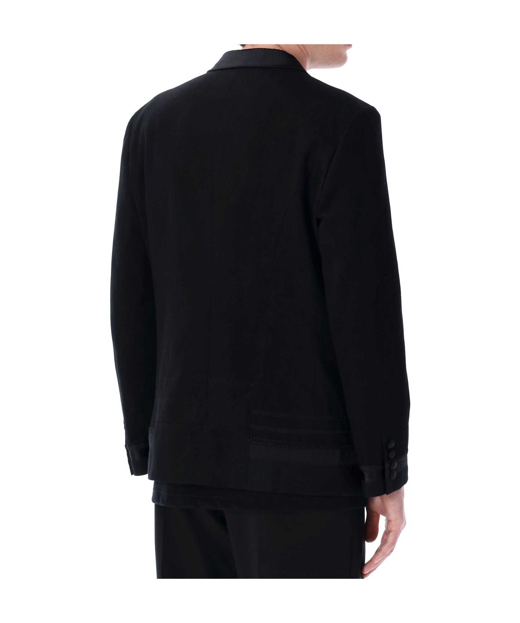 Junya Watanabe Lapel Satin Blazer Formal In Black