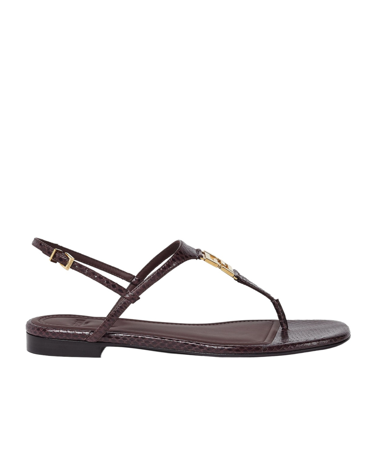 Fendi Dark Purple Ayers Thong Sandals In Brown
