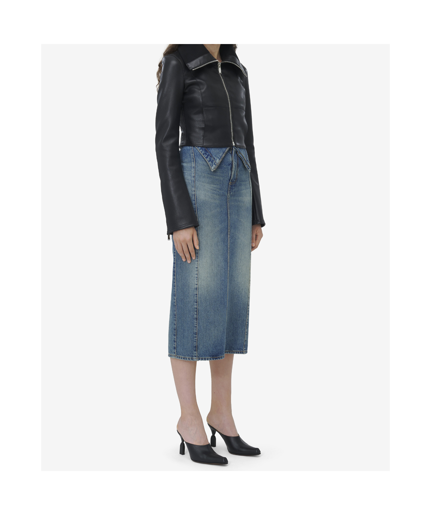 Alexander Mcqueen Folded-collar Leather Jacket In Black