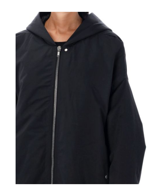 Rick Owens Drkshdw Hooded Peter Relaxed Fit Jacket With Drawstring Hem In Black