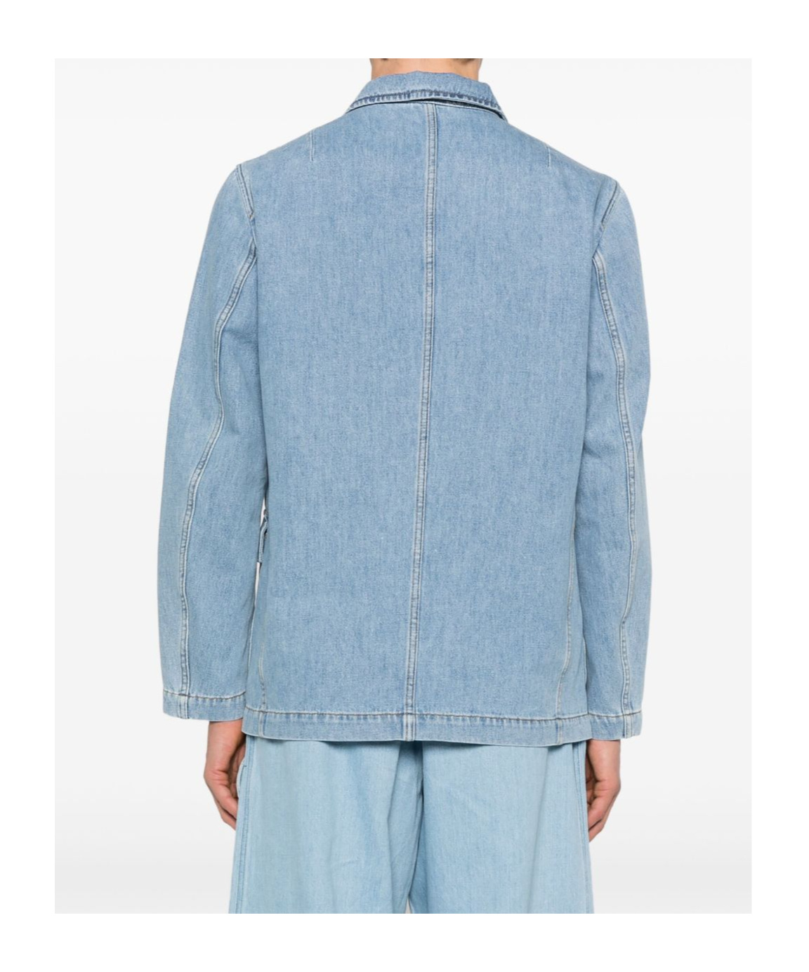 Dries Van Noten Denim Jacket With Chest Pocket And Flap Pockets In Blue
