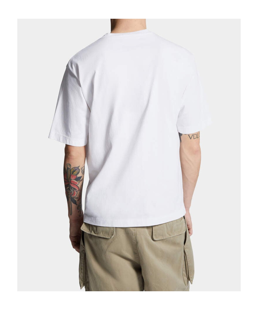 Dsquared2 Crew Neck Cotton T-shirt With Graphic Print In White
