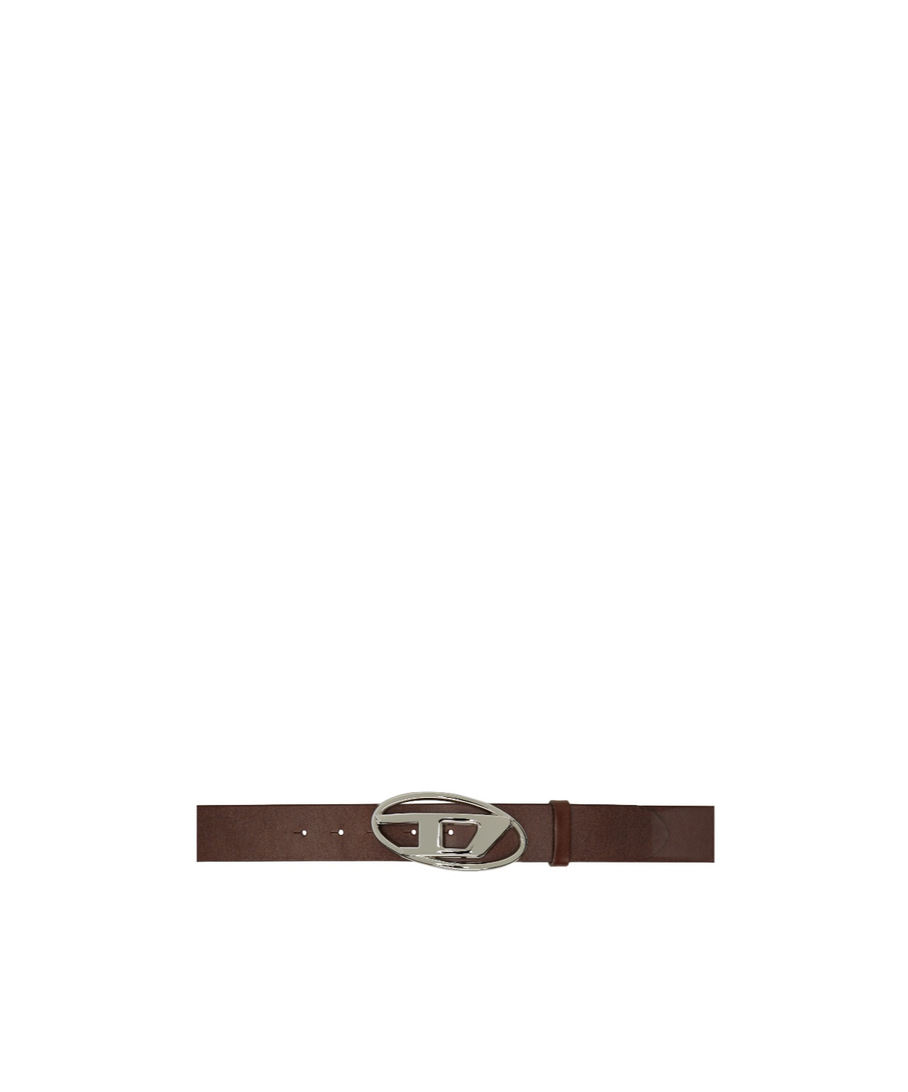 Diesel Belt With D Logo Buckle In Dark Brown