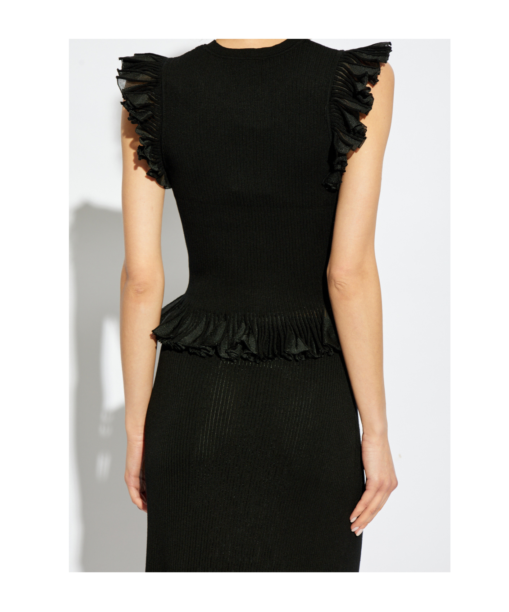 Ulla Johnson Leila Flared Sunburst-knit Top In Black