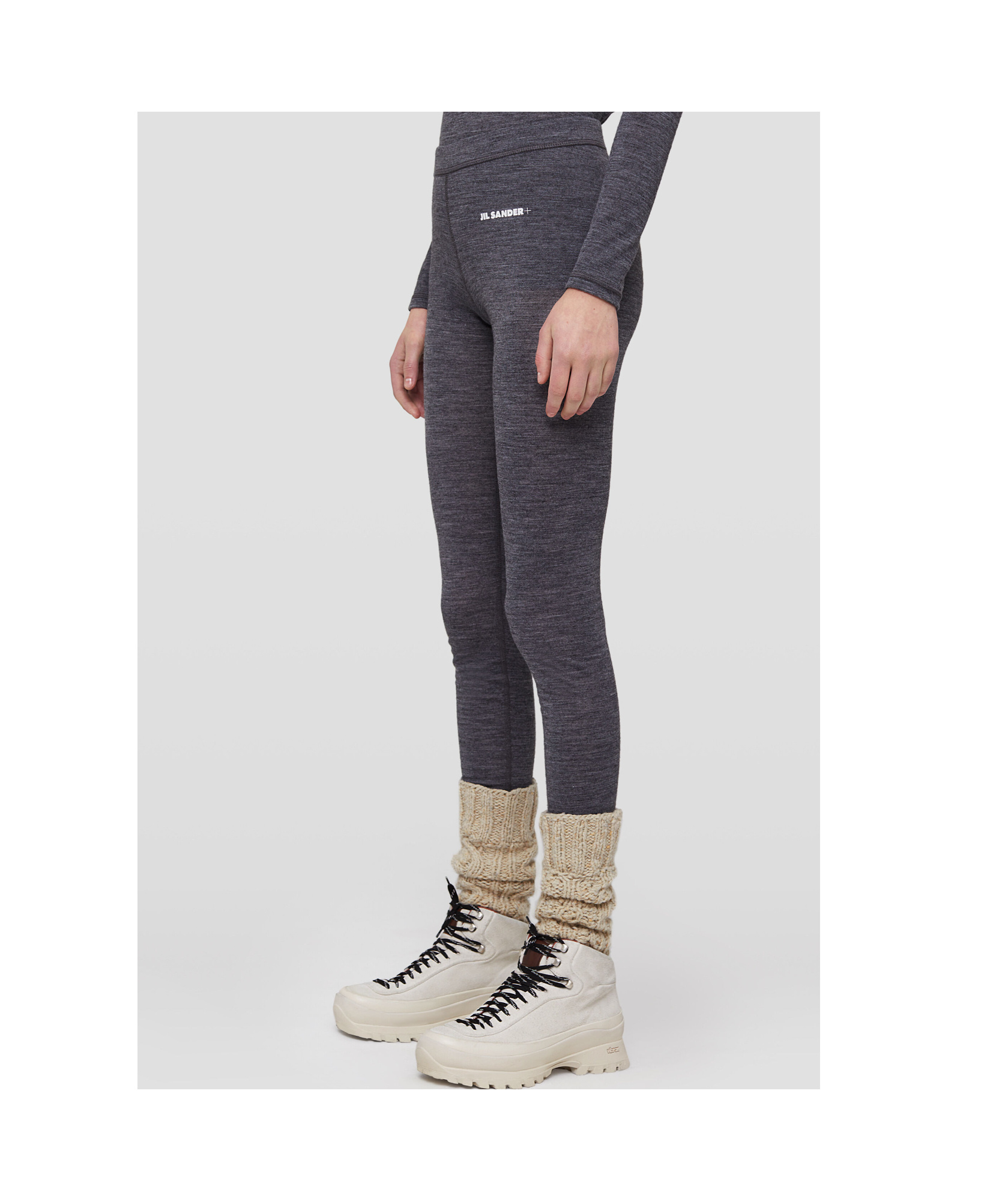Jil Sander Printed Logo Leggings In Black