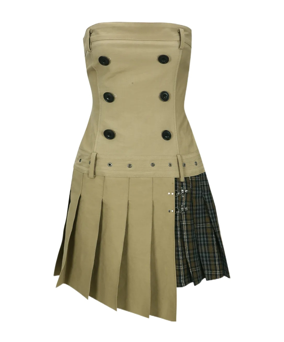Andersson Bell Double Pleats Trench Dress In Brown