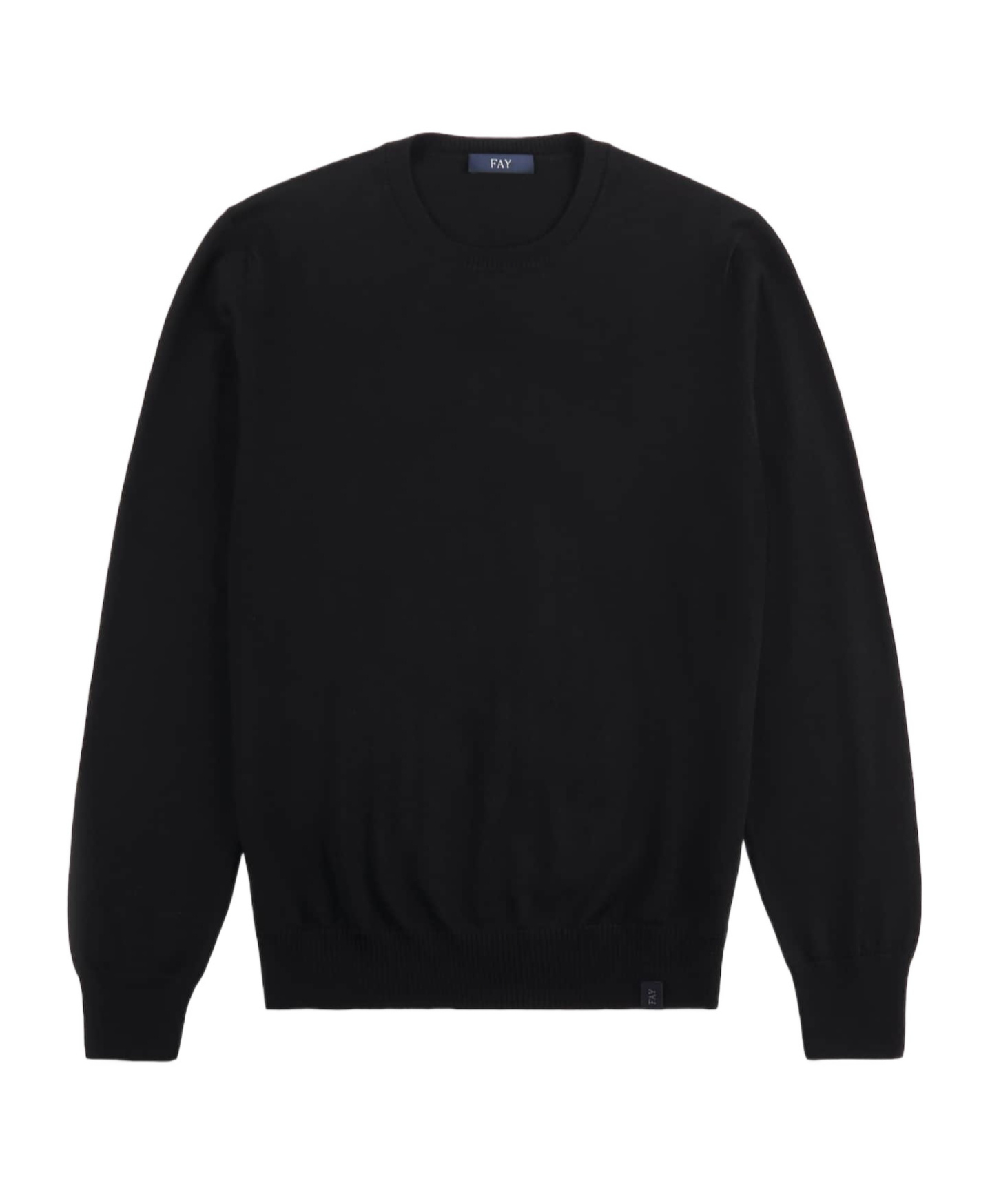 Fay Jumper In Blue Shaved Wool Knit In Black