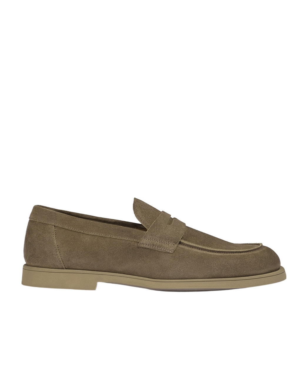 Doucal's Brown Suede Leather Loafers In Green