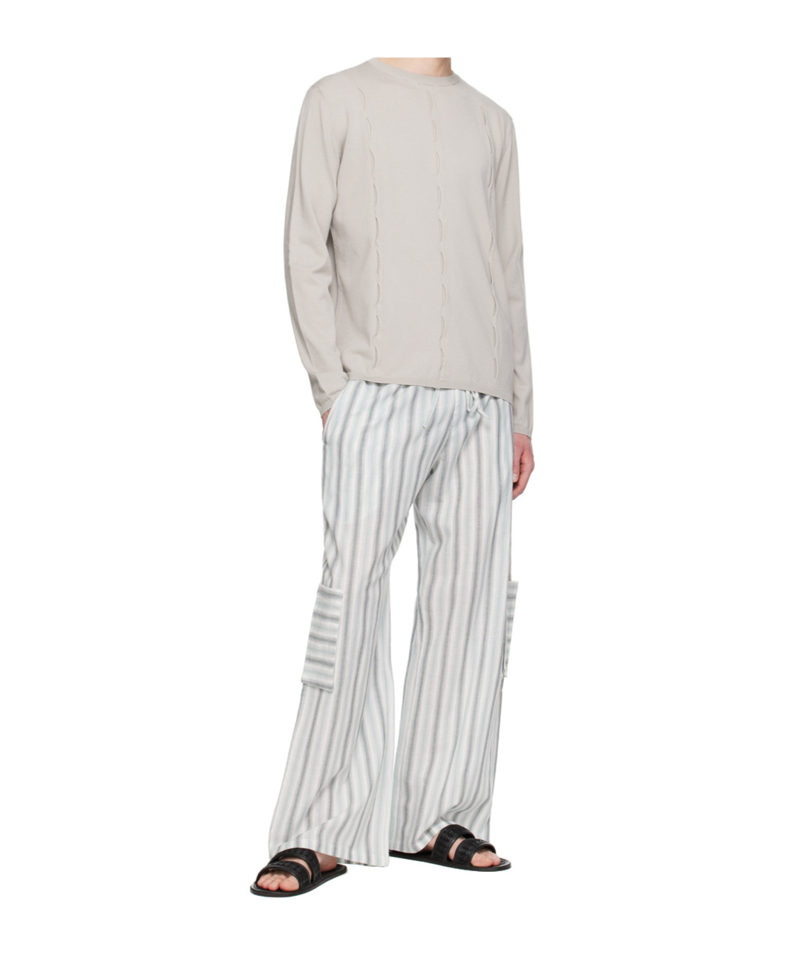 Gimaguas Gray Forat Sweater In White