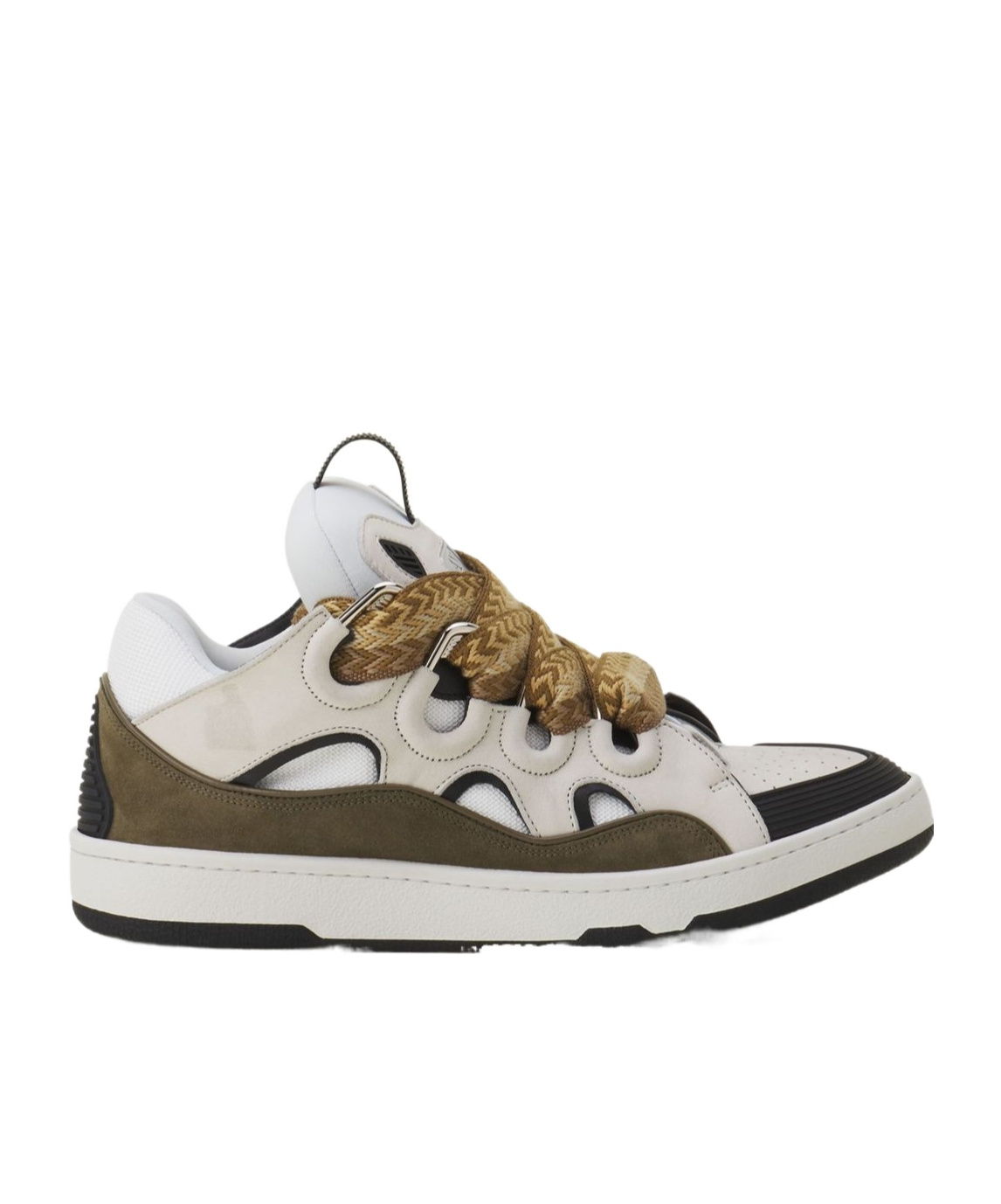 Lanvin Curb Sneakers In Grey Suede And Leather In Multi