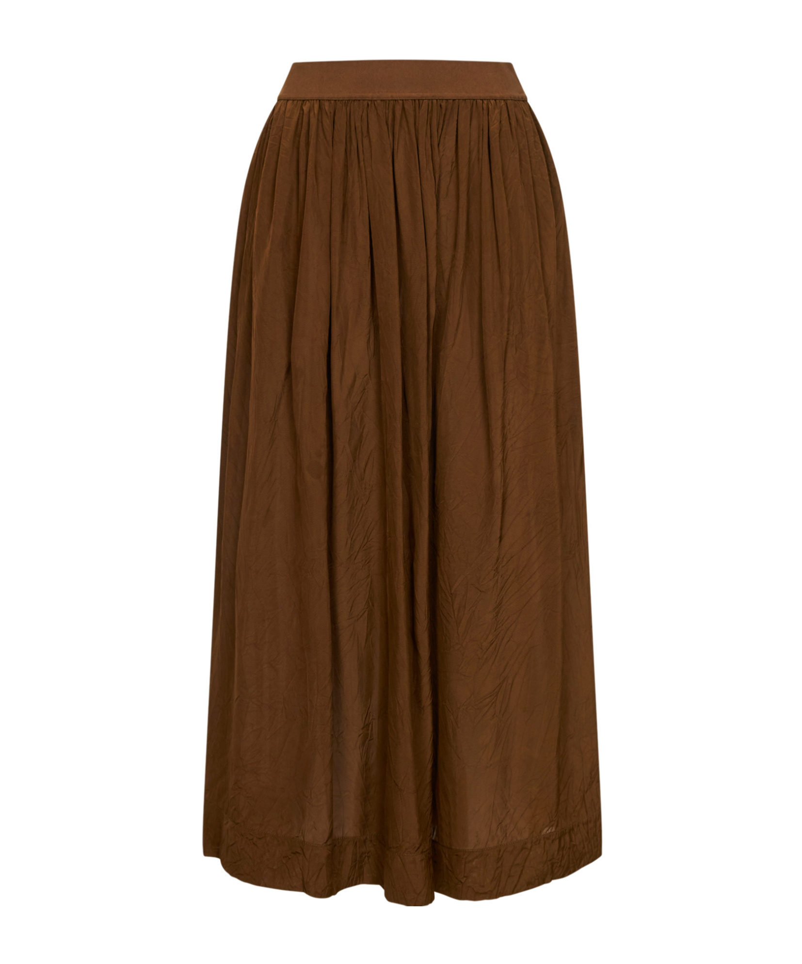 Uma Wang Elastic Waist Pleated Skirt In Brown