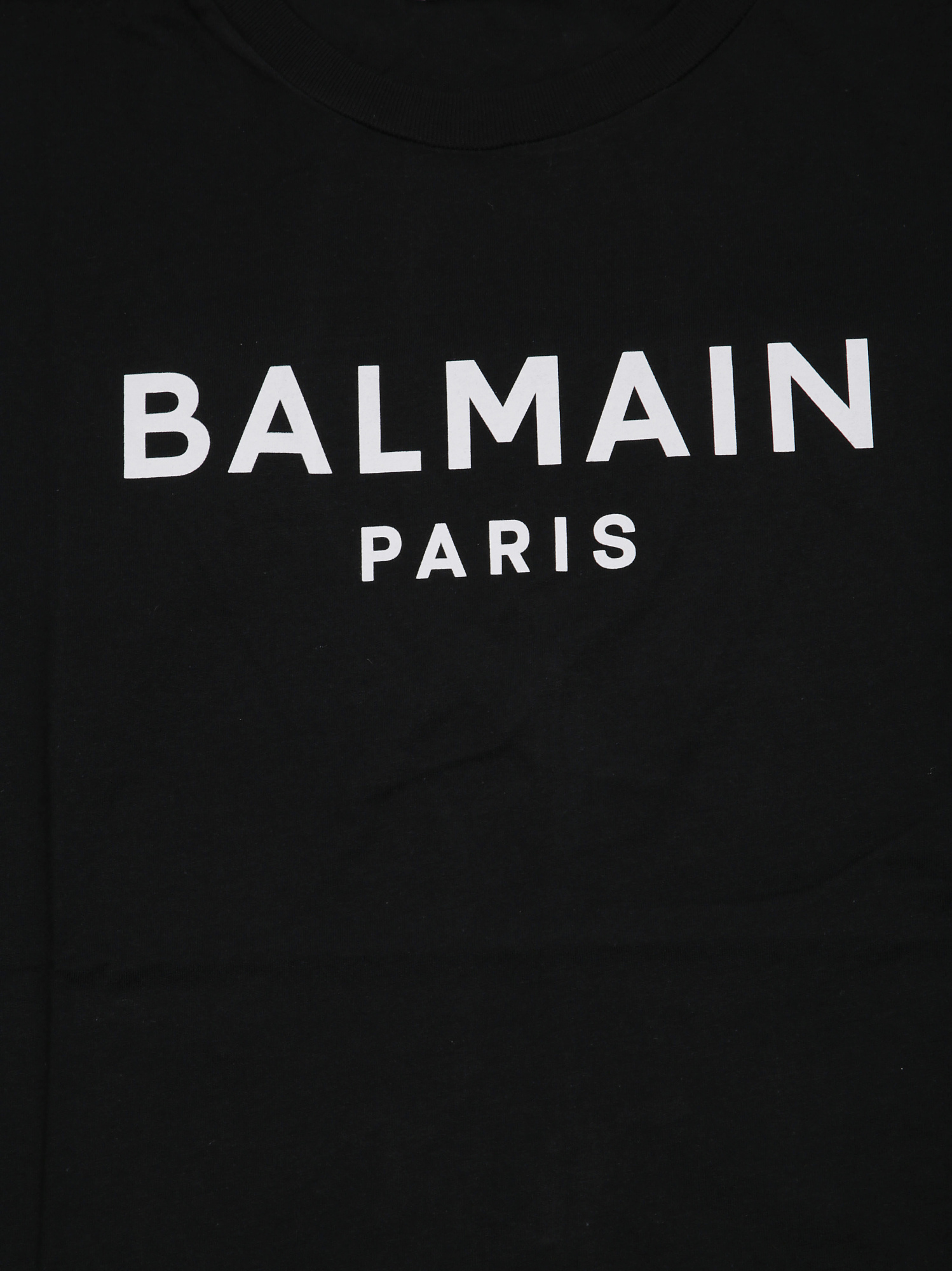 Balmain Black And White Cotton T-shirt In Black