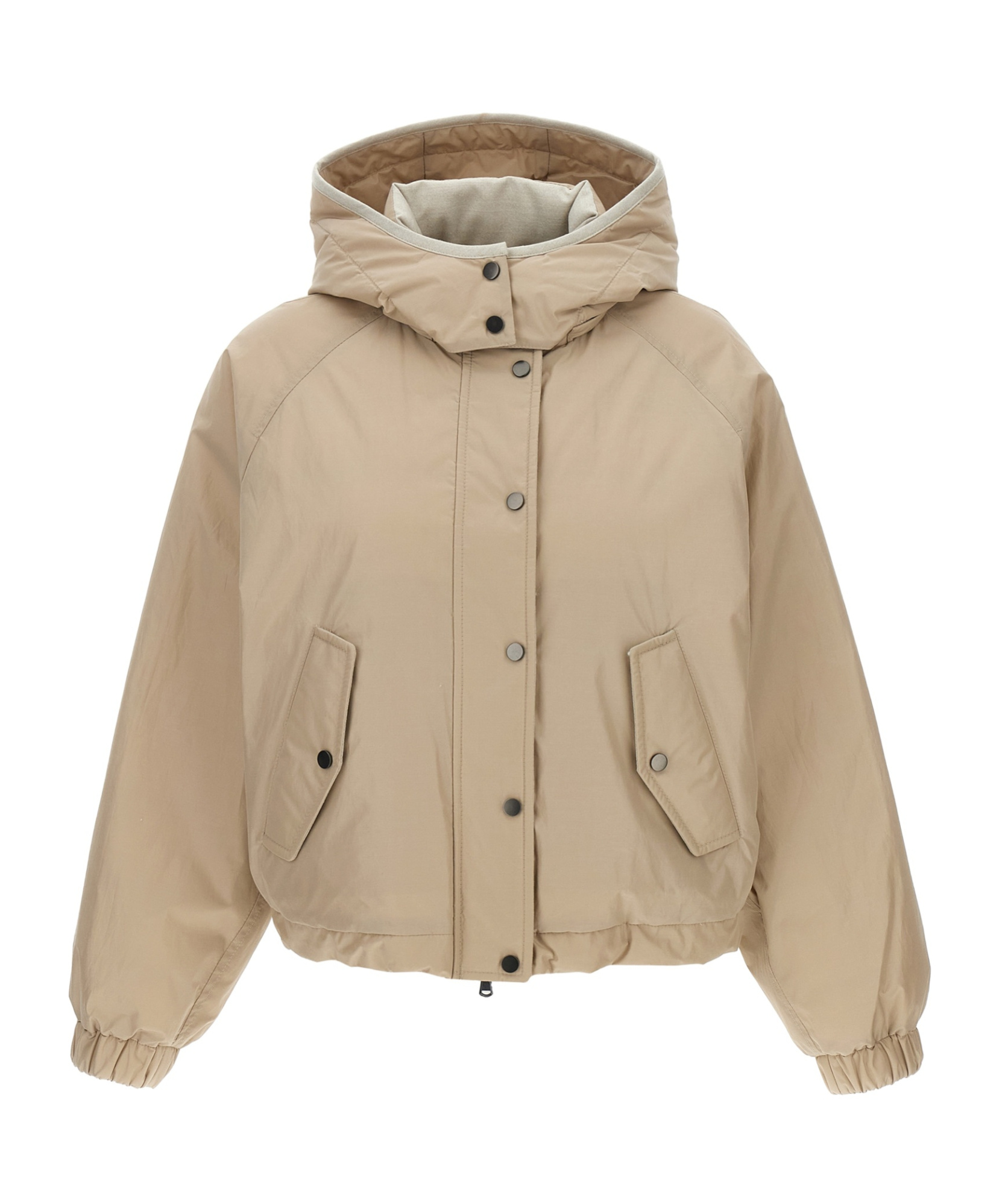 Brunello Cucinelli Cropped High Collar Quilted Jacket In Neutral