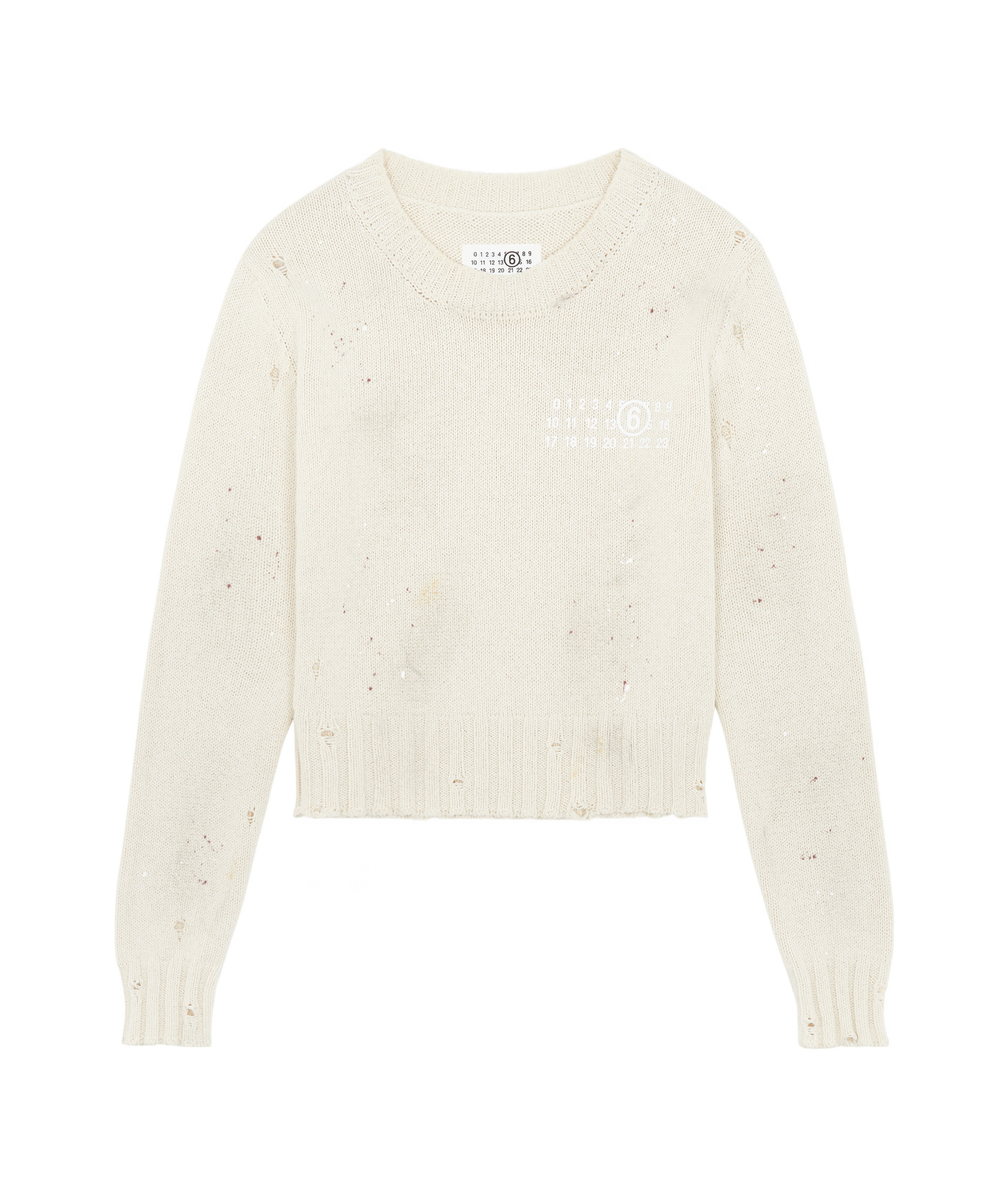 Shop Mm6 Maison Margiela Paint Residue Knit In White