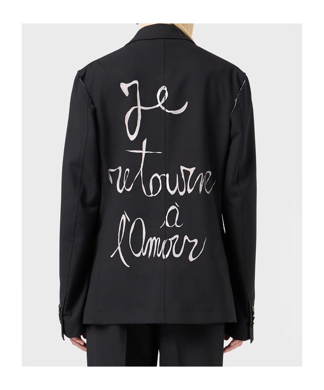 Blumarine Lettering-print Single-breasted Blazer In Black